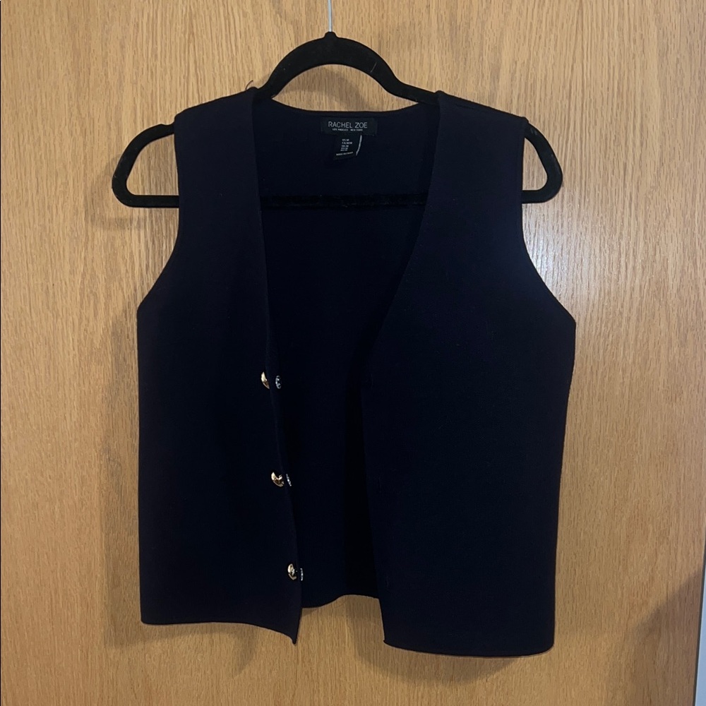 Rachel Zoe Black Sleeveless Vest
